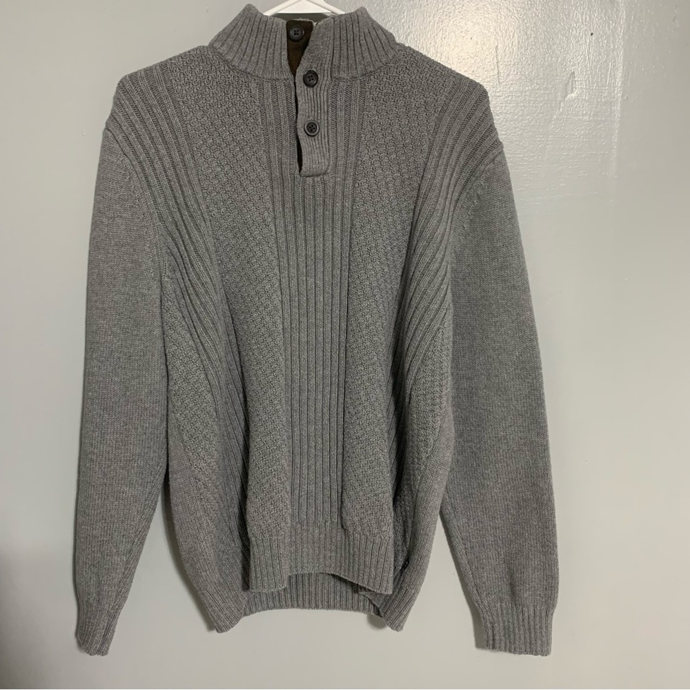 chaps men's sweater Grey‎ long sleeve 100% cotton size M